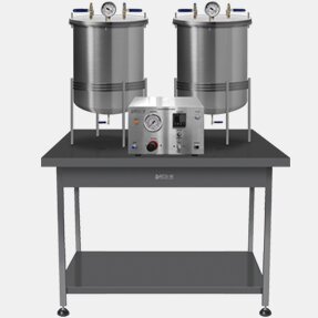 Venda de plataforma dosadora, aplicadora e resinadora com tanques de tamanhos variáveis, semiautomática para resinagem profissional.